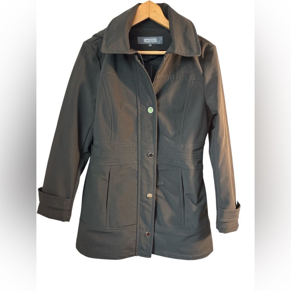 Kenneth Cole Coat Women’s Medium Black Hooded Warm Jacket Snow Rain winter